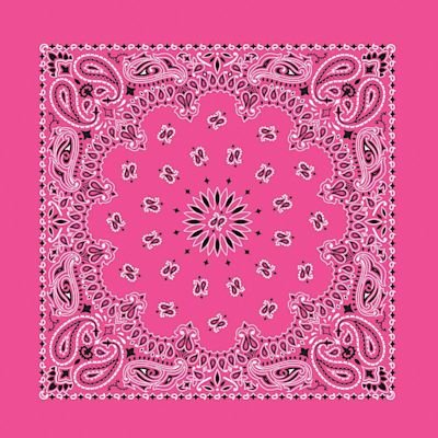 Hav-A-Hank Paisley Bandana - Hot Pink, 22" W x 22" L
