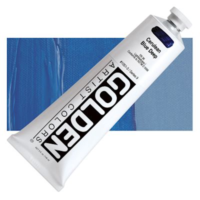 Golden Heavy Body Artist Acrylics - Cerulean Blue Deep, 5 oz tube