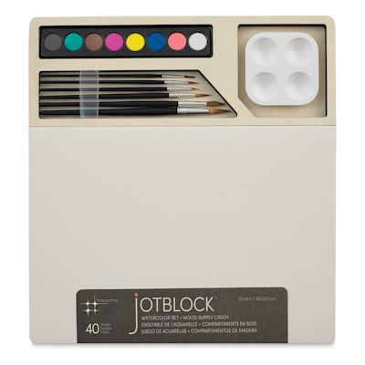 Three by Three Jotblock Artist Watercolor Set - Components of set shown