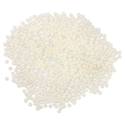 Craft Medley Pearl Acrylic Beads - Ivory, 3 mm, Package of 850
