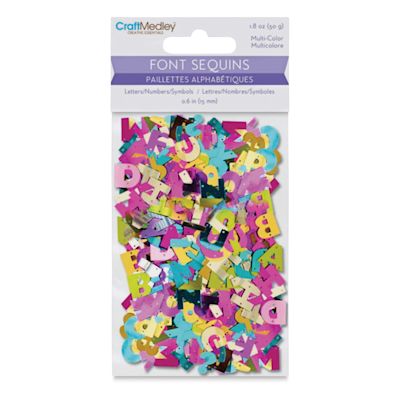 Craft Medley - Sequins, Metallic Letters and Numbers, 1.8 oz (In packaging)