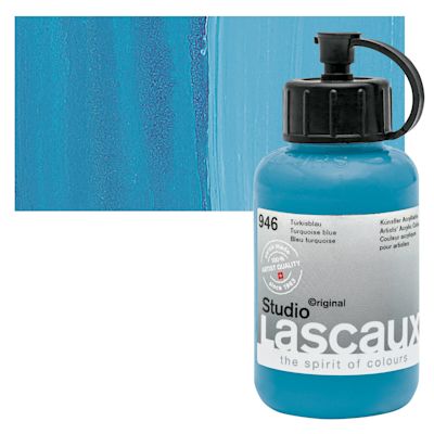 Lascaux Studio Acrylics - Turquoise Blue, 85 ml bottle