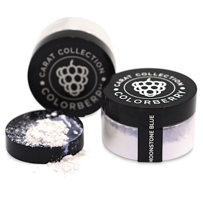 Colorberry Carat Collection Dry Resin Pigment - Moonstone Blue, 50 g, Jar (Shown in and out of jar)