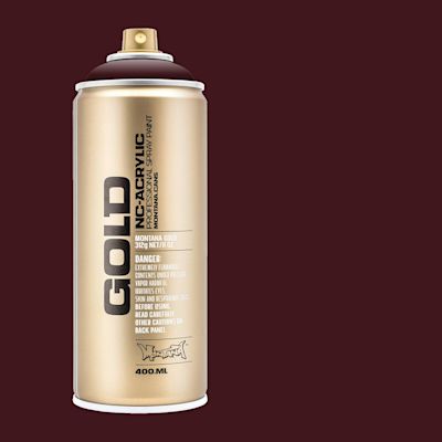 Montana Gold Acrylic Professional Spray Paint - Wine Red, 400 ml (Spray can with color swatch)