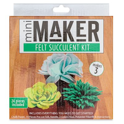 Leisure Arts Mini Maker Felt Succulent Kit - Green (Front of packaging)