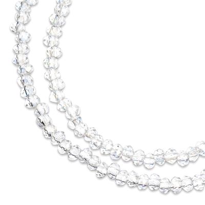 John Bead Crystal Lane Rondelle Bead Strands - Crystal, Transparent, AB, 7" (Close-up of beads)