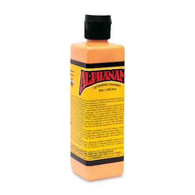 Alpha6 Alphanamel Lettering Enamel - Orange Sherbet, 236.6 ml, Bottle