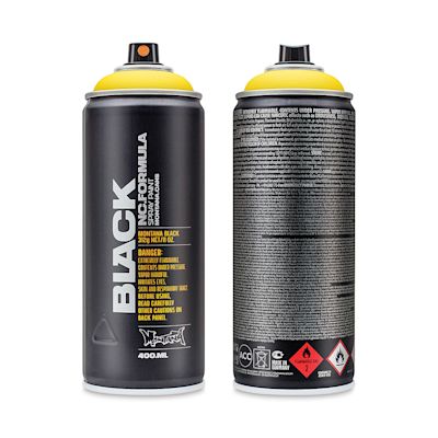 Montana Black Spray Paint - Power Yellow, 400 ml can