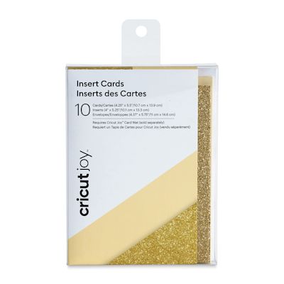 Cricut Joy Insert Cards - Cream/Gold Glitter, Package of 10 (In packaging)
