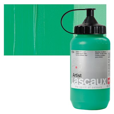 Lascaux Artist Acrylics - Phthalo Green Light, 390 ml Tube