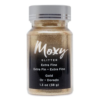 American Crafts Moxy Glitter - Gold, Extra Fine, 1.3 oz, Bottle