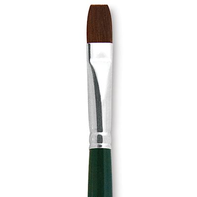 Silver Brush Ruby Satin Synthetic Brush - Bright, Size 12, Short Handle (close-up)
