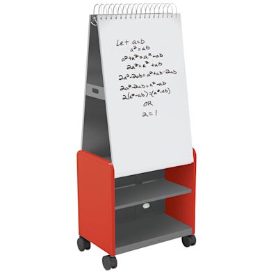 Smith Systems Cascade Spiral Noteboard Unit - Red, Shelves, No Doors
