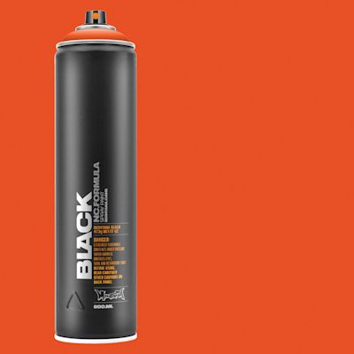 Montana Black Spray Paint - Halloween, 600 ml can with swatch