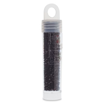 John Bead Miyuki Delica Glass Beads - Black, Glossy, 11/0, 5.2 g