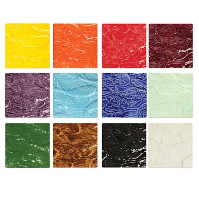 Amaco Lead-Free LG Series Gloss Glazes - K-6 Class Pack No. 2, Set of 12