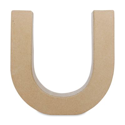 DecoPatch Paper Mache Funny Letter - U, Lowercase, 8-1/2" W x 8-1/2" H x 2" D