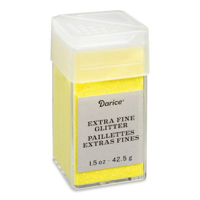 Darice Glitter - Extra Fine, Neon Yellow, 1.5 oz
