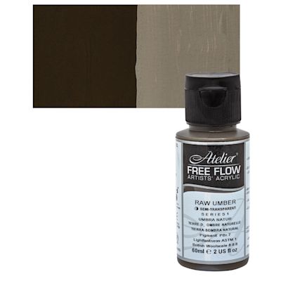 Chroma Atelier Free Flow Acrylic - Raw Umber, 2oz bottle