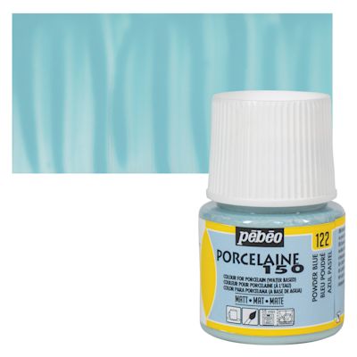Pebeo Porcelaine 150 Paint - Chalk Powder Blue, 45 ml (swatch and bottle)