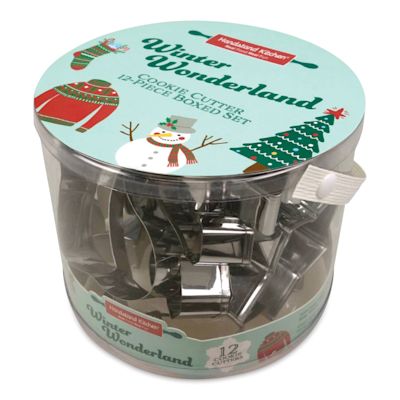 Handstand Kitchen Winter Wonderland Cookie Cutter Box Set (Angled view of packaging)