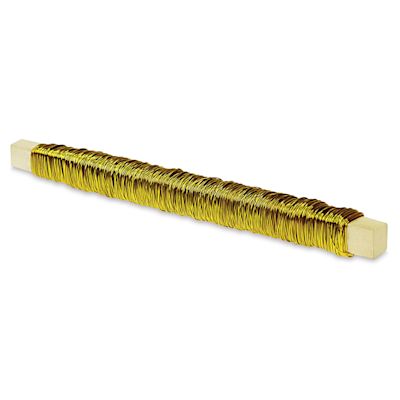 Craft Decor Floral Paddle Wire - Gold, 28 Gauge, 98 ft