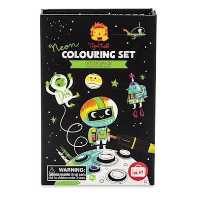 Tiger Tribe Outer Space Neon Coloring Set (Front of packaging)
