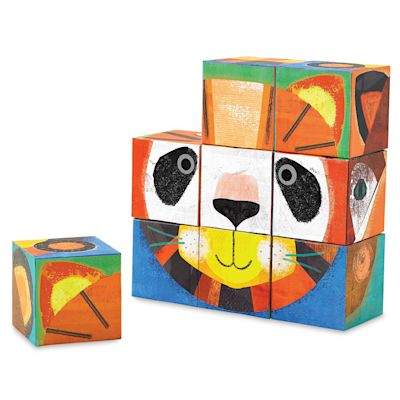 Crocodile Creek Mix and Match Block Puzzle - Make-a-Face, Animal