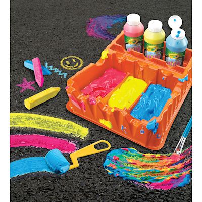Crayola Sidewalk Paint - Components of package shown in use