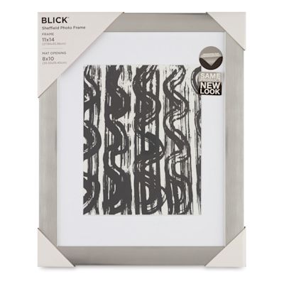 Blick Sheffield Frame-Silver w/ White Mat, 11" x 14" (In packaging)