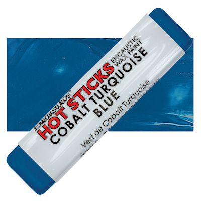 Enkaustikos Hot Sticks Encaustic Wax Paints - Cobalt Turquoise Blue, 13 ml stick