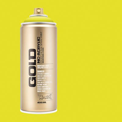 Montana Gold Acrylic Professional Spray Paint - Poison Light, 400 ml (Spray can with color swatch)