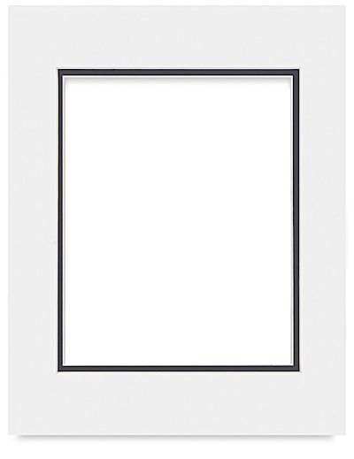 Value Priced Pre-Cut Double Mats - Front view of White/Black mat