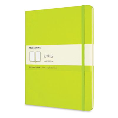 Moleskine Classic Hardcover Notebook - Lemon Green, Blank, 9-3/4" x 7-1/2"