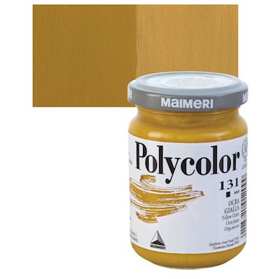 Maimeri Polycolor Vinyl Paints - Yellow Ochre, 140 ml Jar