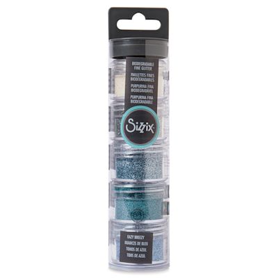 Sizzix Biodegradable Fine Glitter - Eazy Breezy, 12 grams, Set of 5 Pots