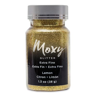 American Crafts Moxy Glitter - Lemon, Extra Fine, 1.3 oz, Bottle
