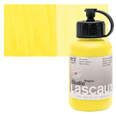 Lascaux Studio Acrylics - Lemon Yellow, 85 ml bottle