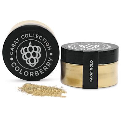 Colorberry Carat Collection Dry Resin Pigment - Gold, 50 g, Jar (Shown in and out of jar)