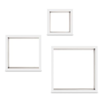 Nielsen Bainbridge Gallery Solutions Decorative Cubes - Set of 3 White Cubes shown on wall