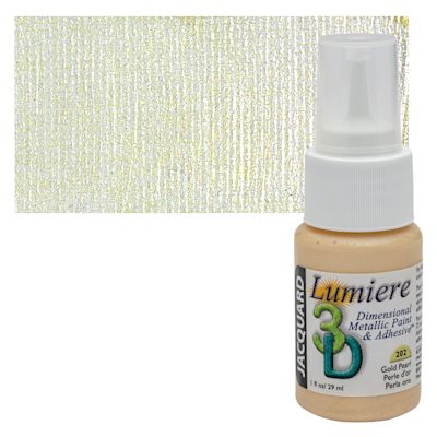 Jacquard Lumiere 3D Dimensional Metallic Paint and Adhesive - Gold Pearl, 1 oz bottle