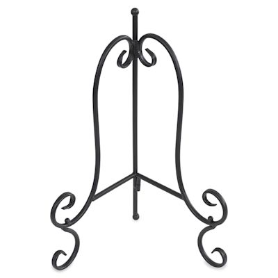 Nielsen Bainbridge Snap Display Easel - Front view of Black Metal 14" Rounded Top Scallop Easel