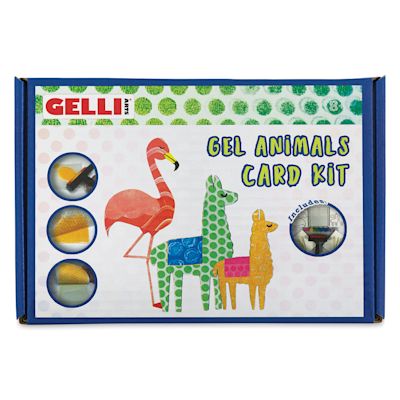 Gelli Arts Printing Plate - Front of package of Animal Card Kit