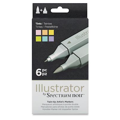 Spectrum Noir Illustrator Markers - Tint Colors, Set of 6