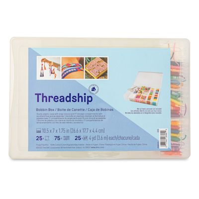 DMC Threadship Bobbin Box (Front of packaging, Lid closed)