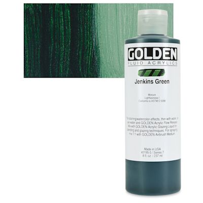 Golden Fluid Acrylics - Jenkins Green, 8 oz bottle