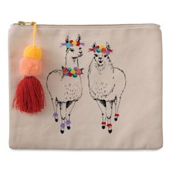 Paper Source Waste Not Paper Pouch - Blush Llama Queen Canvas Pouch