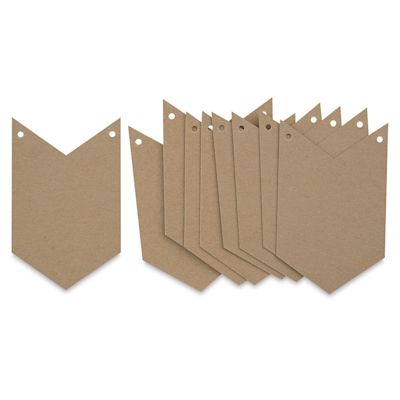 Paper Accents Chipboard Pennants - Several Chevron Pennants in loose pile