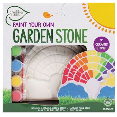 Creative Roots Paint Your Own Stepping Stone Kit - Rainbow (Front of packaging)