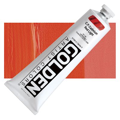 Golden Heavy Body Artist Acrylics - Cadmium Red Light, 5 oz tube
